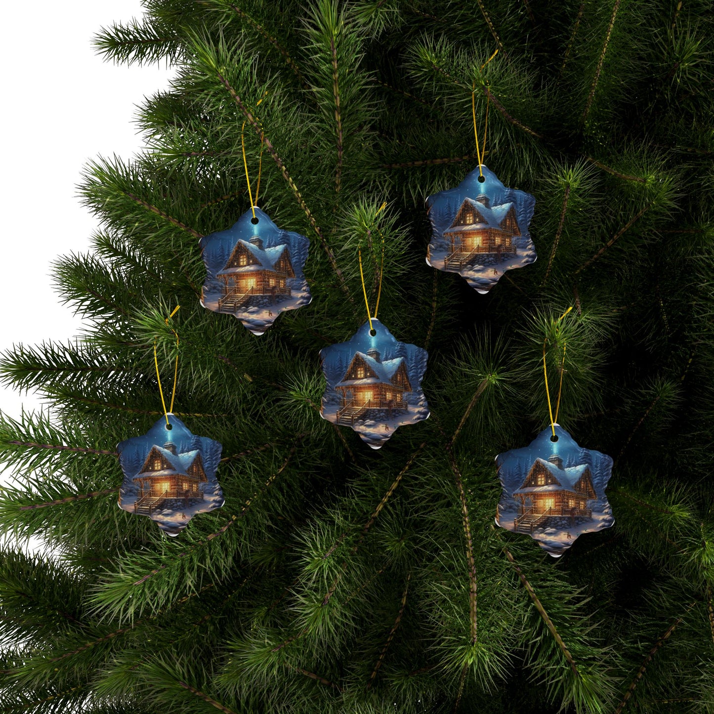 Ceramic Ornaments, 2-Side Print, (1pc, 3pcs, 5pcs, 10pcs)