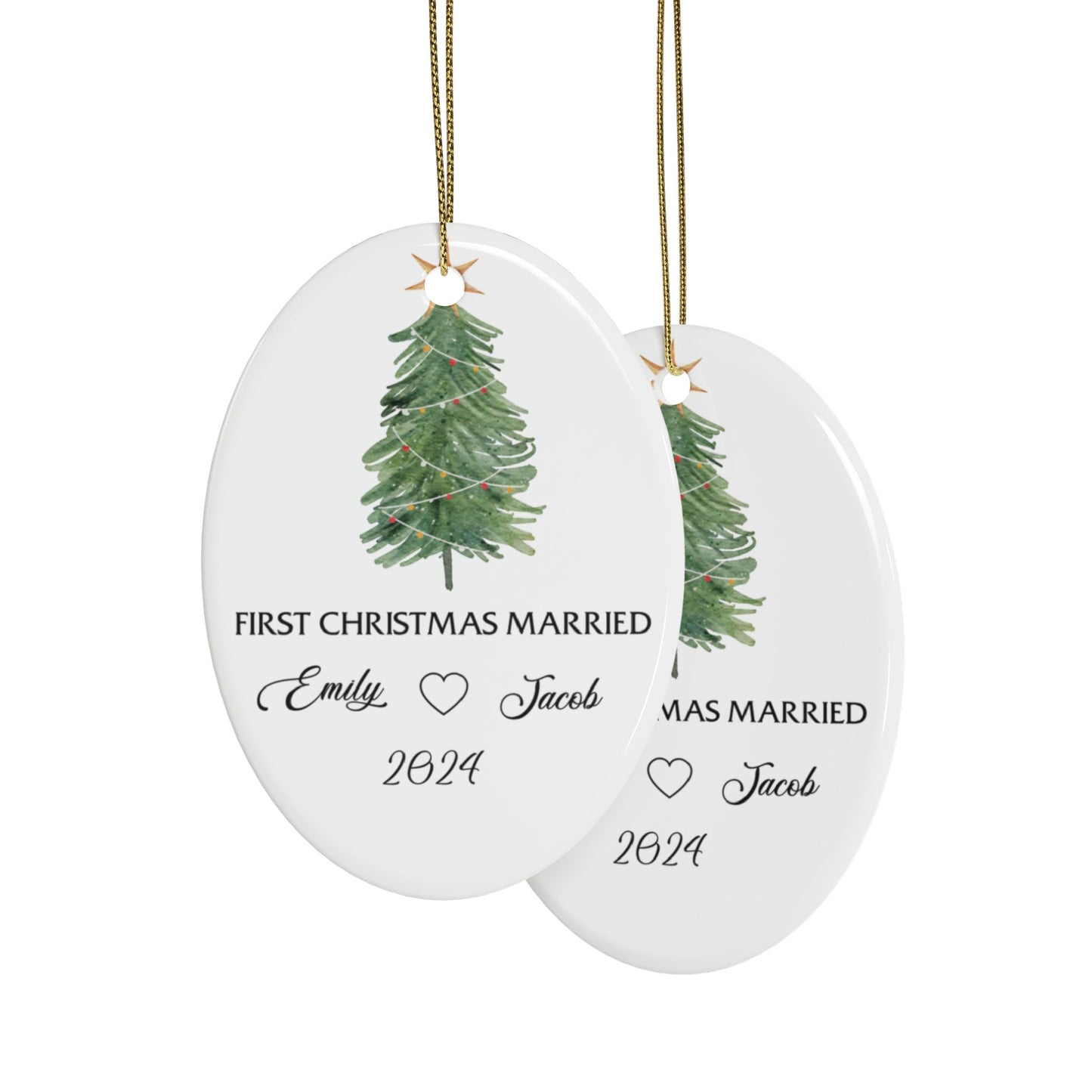 First Christmas Married Ceramic Ornaments (1pcs, 5pcs, 10pcs, 20pcs)