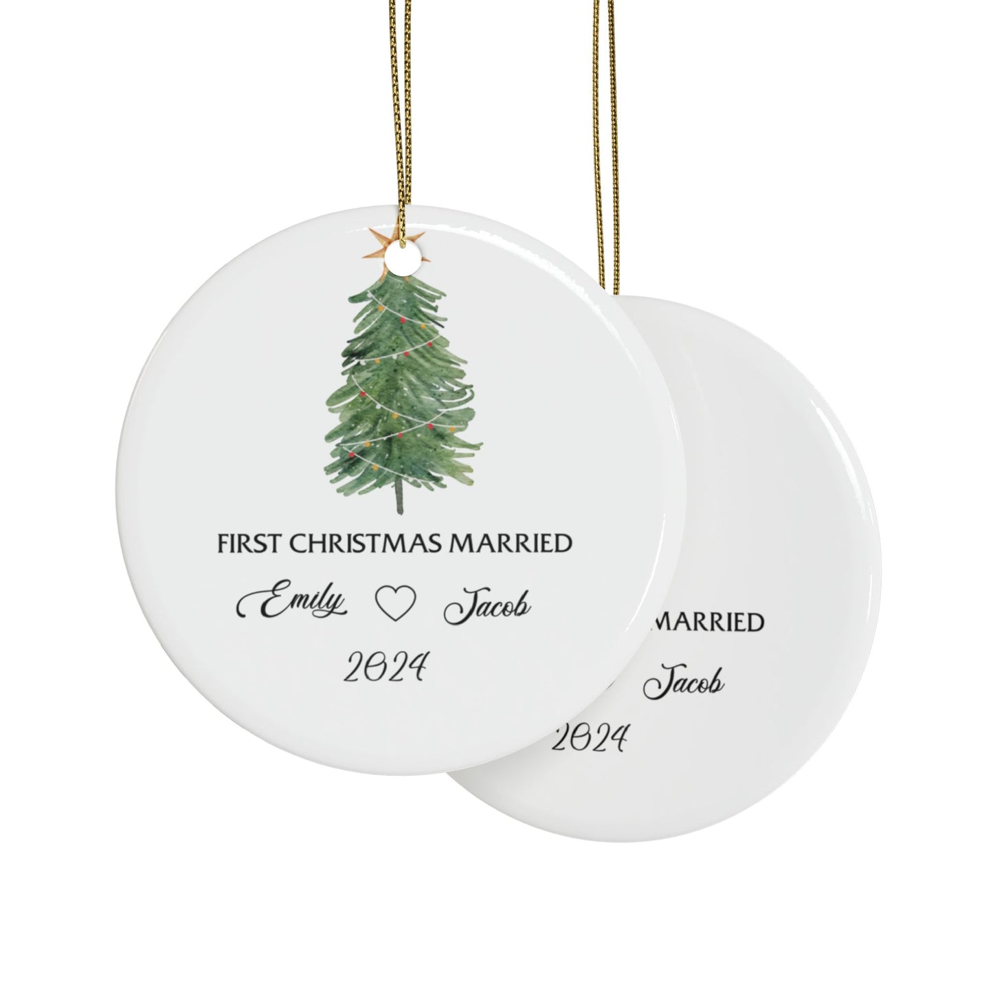 First Christmas Married Ceramic Ornaments (1pcs, 5pcs, 10pcs, 20pcs)