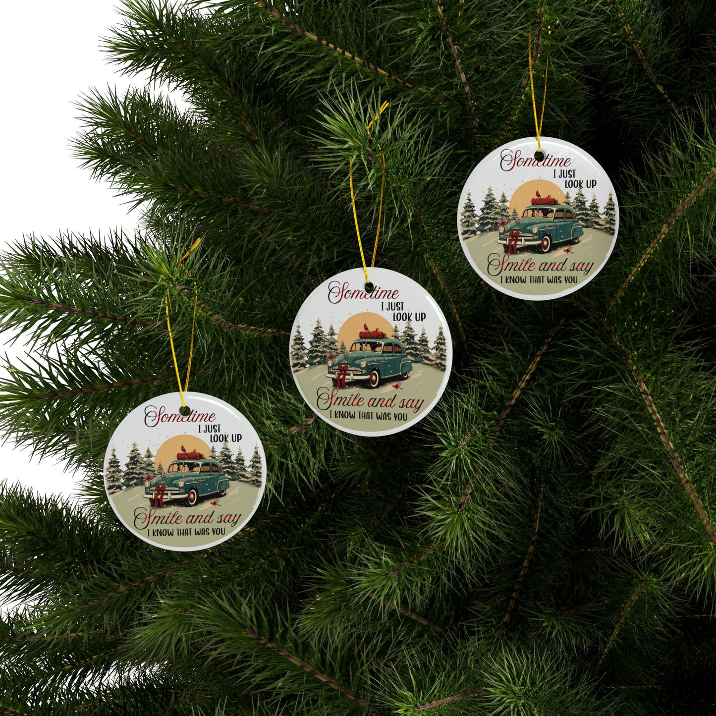 Ceramic Ornaments, 2-Side Print, (1pc, 3pcs, 5pcs, 10pcs)