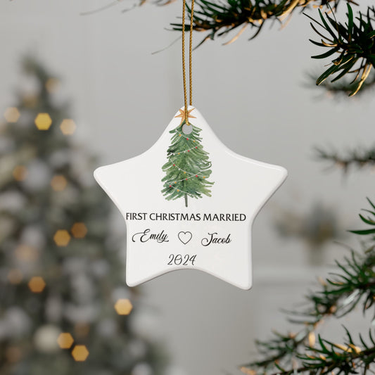 First Christmas Married Ceramic Ornaments (1pcs, 5pcs, 10pcs, 20pcs)