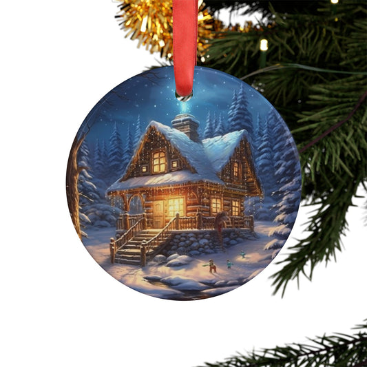 Christmas Acrylic Ornament with Ribbon