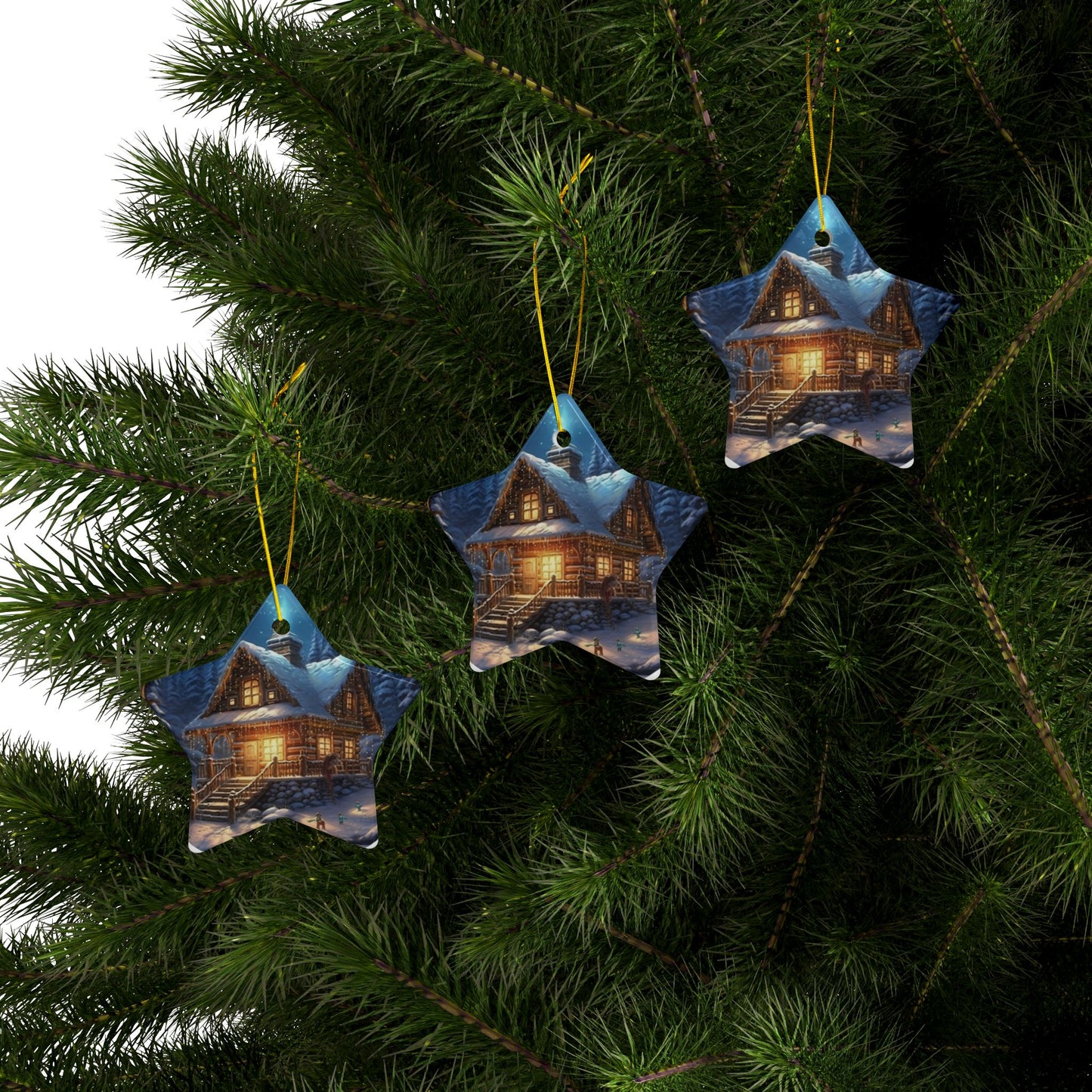 Ceramic Ornaments, 2-Side Print, (1pc, 3pcs, 5pcs, 10pcs)