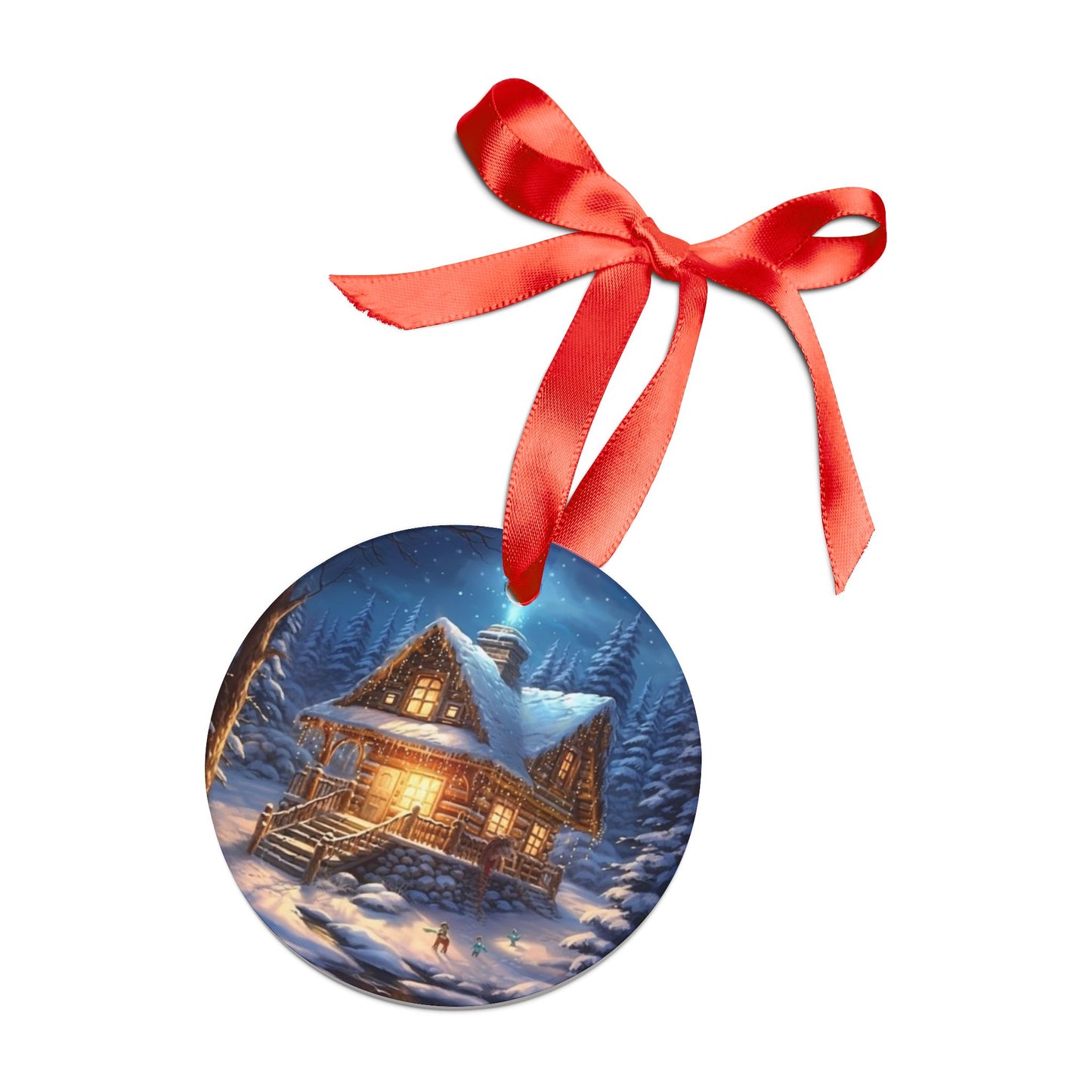 Christmas Acrylic Ornament with Ribbon