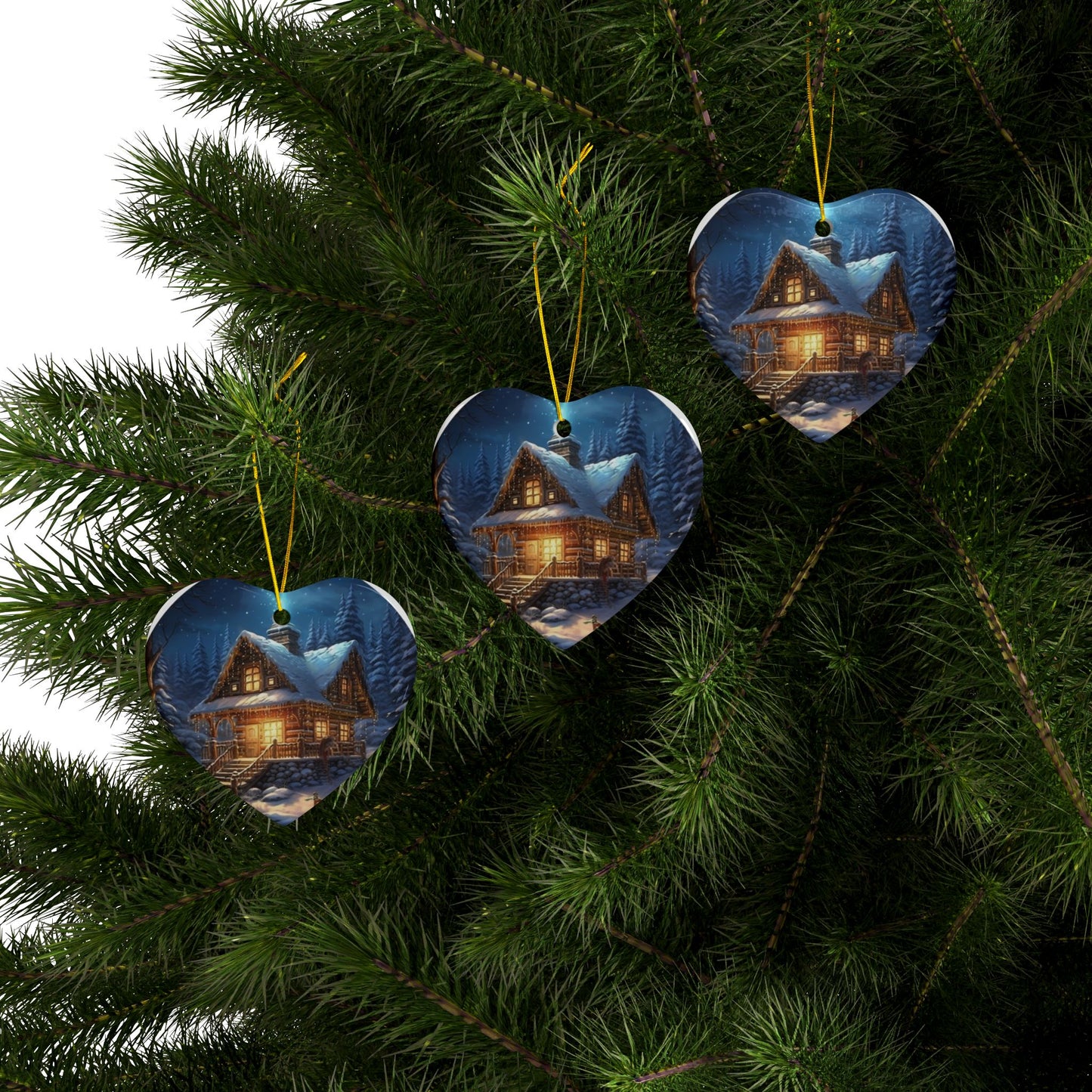 Ceramic Ornaments, 2-Side Print, (1pc, 3pcs, 5pcs, 10pcs)