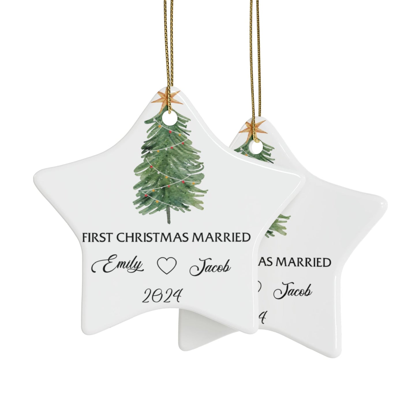 First Christmas Married Ceramic Ornaments (1pcs, 5pcs, 10pcs, 20pcs)