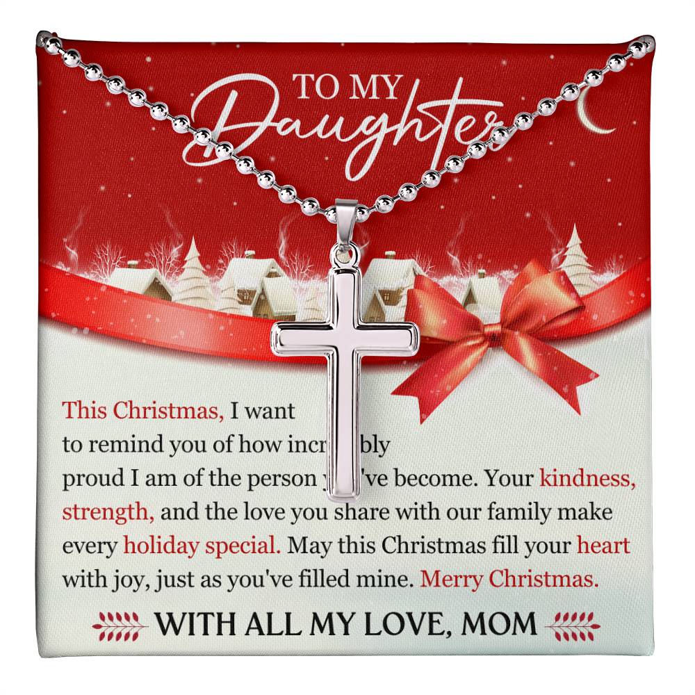 To My Daughter Stainless Cross Necklace