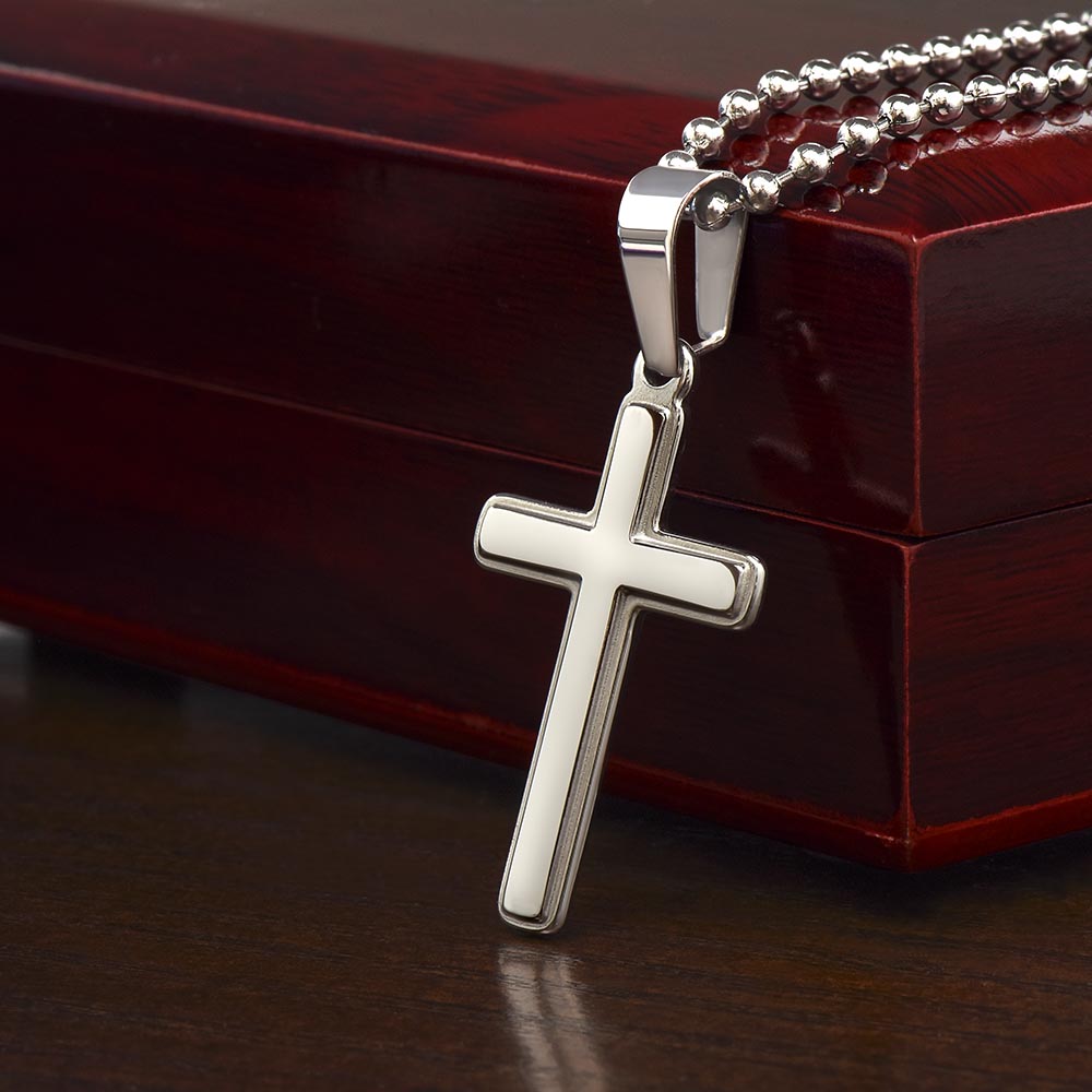 To My Beautiful Mom Stainless Cross Necklace