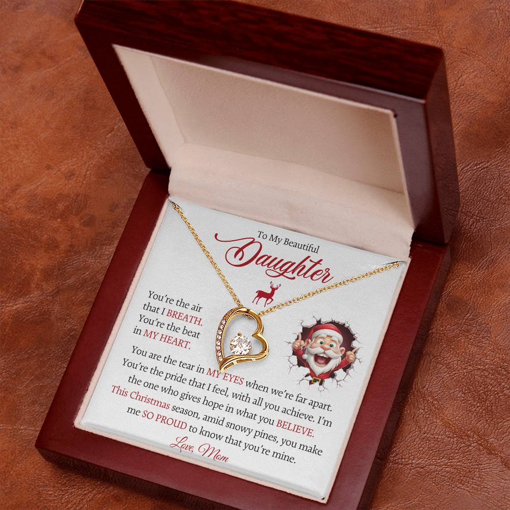 To My Beautiful Daughter Forever Love Necklace