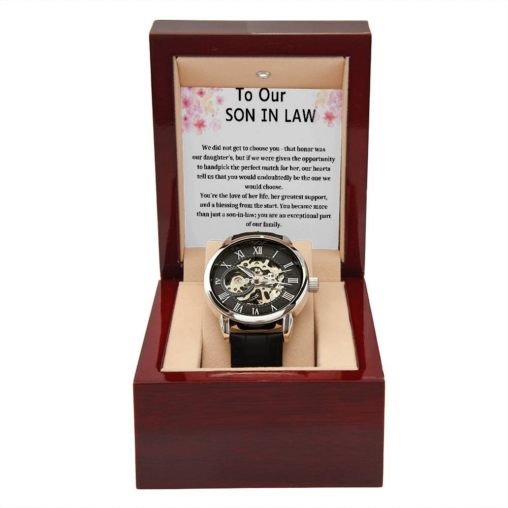 Gift For Son In Law Men's Openwork Watch + MC