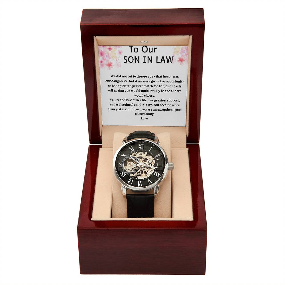 Gift For Son In Law Men's Openwork Watch + MC