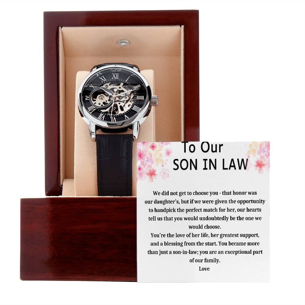 Gift For Son In Law Men's Openwork Watch + MC