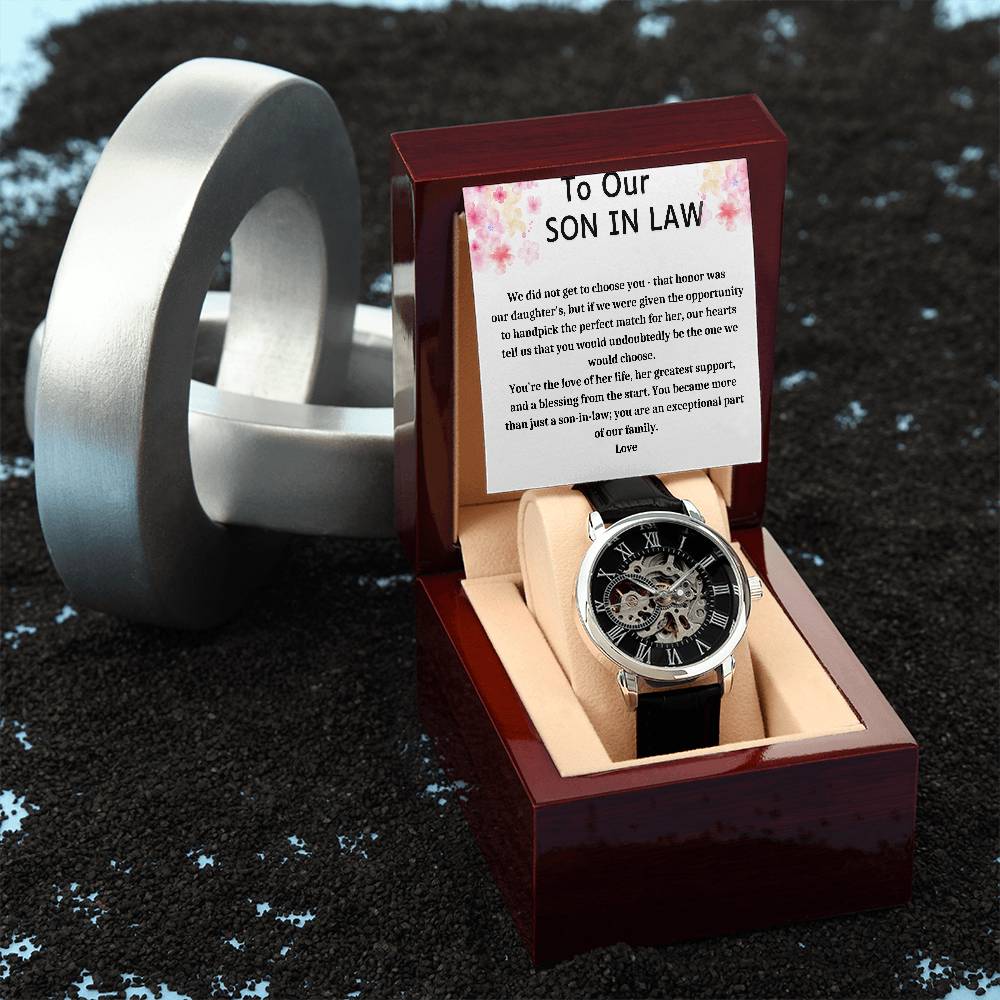 Gift For Son In Law Men's Openwork Watch + MC