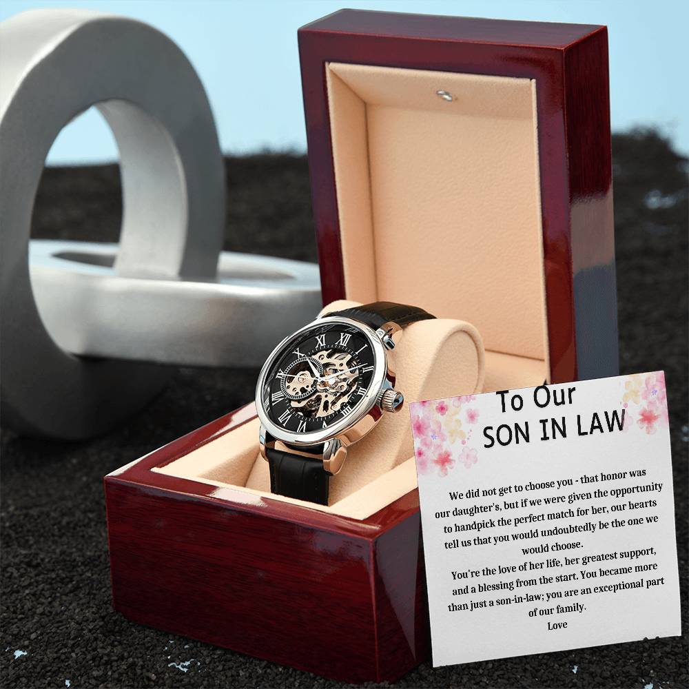 Gift For Son In Law Men's Openwork Watch + MC