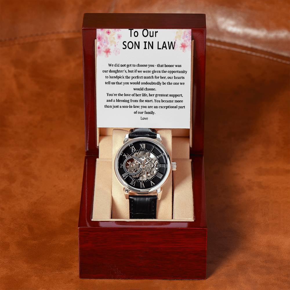 Gift For Son In Law Men's Openwork Watch + MC