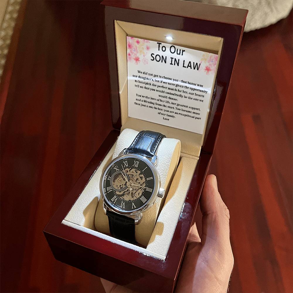 Gift For Son In Law Men's Openwork Watch + MC