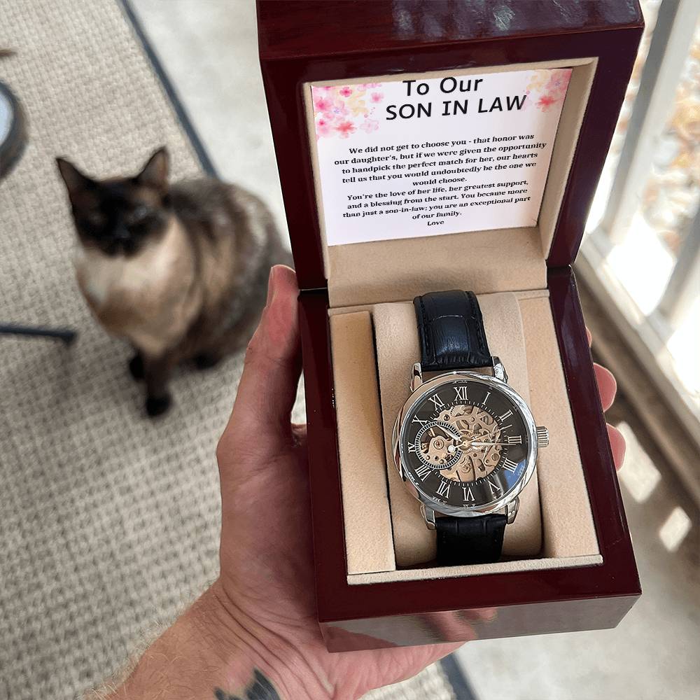 Gift For Son In Law Men's Openwork Watch + MC