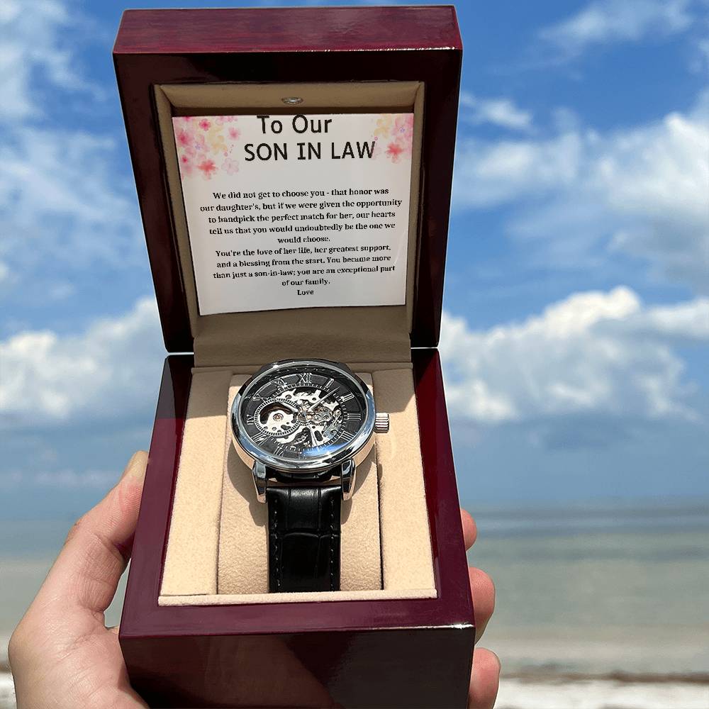 Gift For Son In Law Men's Openwork Watch + MC