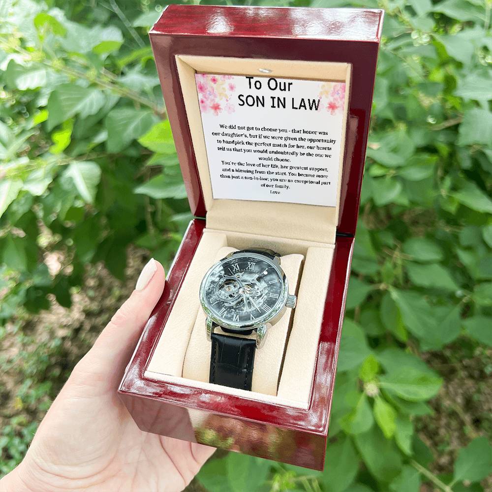 Gift For Son In Law Men's Openwork Watch + MC