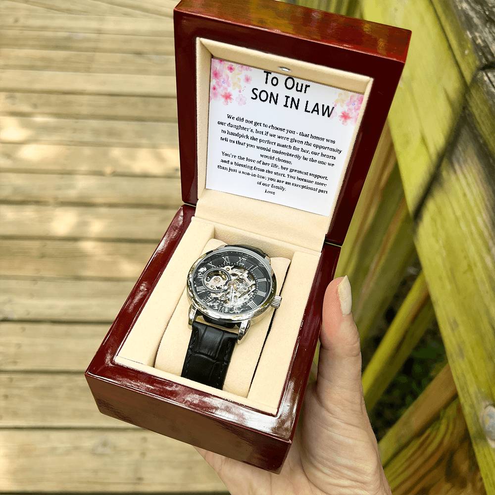 Gift For Son In Law Men's Openwork Watch + MC