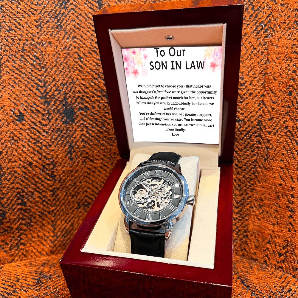 Gift For Son In Law Men's Openwork Watch + MC