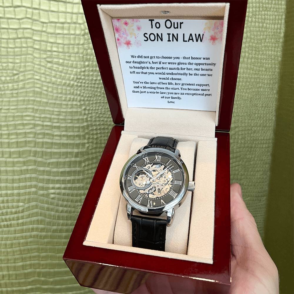 Gift For Son In Law Men's Openwork Watch + MC