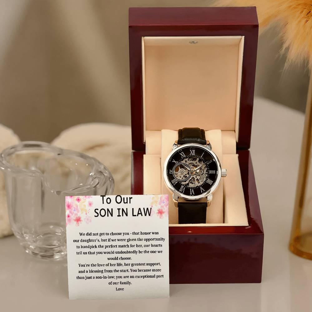 Gift For Son In Law Men's Openwork Watch + MC