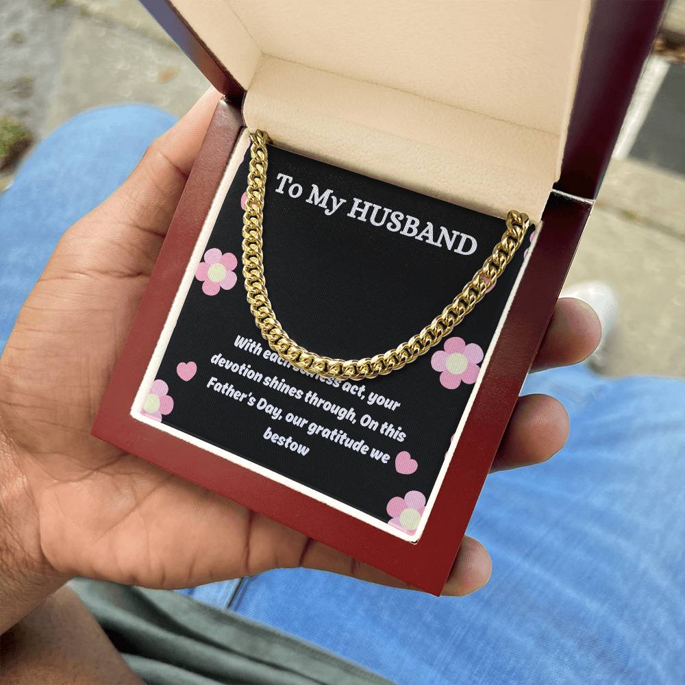 Gift For Husband Cuban Link Chain (OREO + LUX BOX + LENGTH EXTENSION)