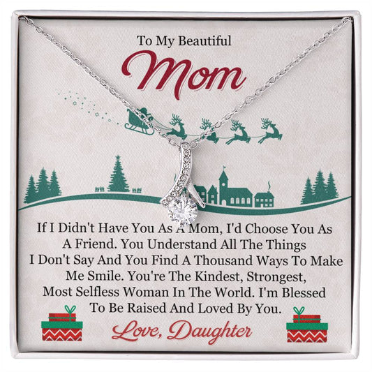 To My Beautiful Mom Alluring Beauty Necklace (Yellow & White Gold Variants)