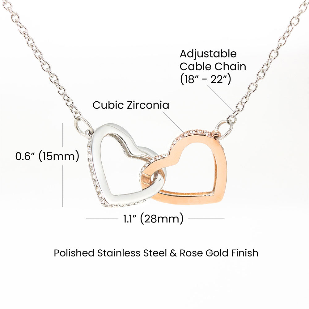 To My Bestie Interlocking Hearts Necklace (Yellow & White Gold Variants)