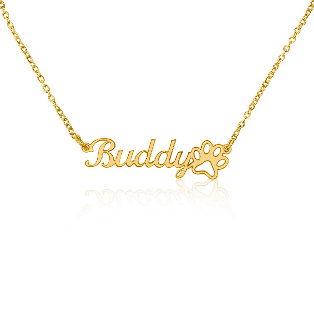 Gift For Daughter and Wife Name Necklace + Paw Print (No MC)