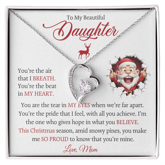 To My Beautiful Daughter Forever Love Necklace