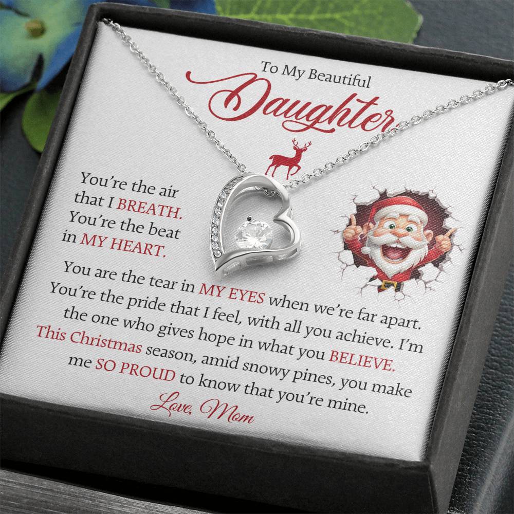 To My Beautiful Daughter Forever Love Necklace