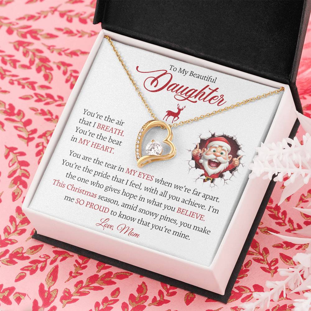 To My Beautiful Daughter Forever Love Necklace