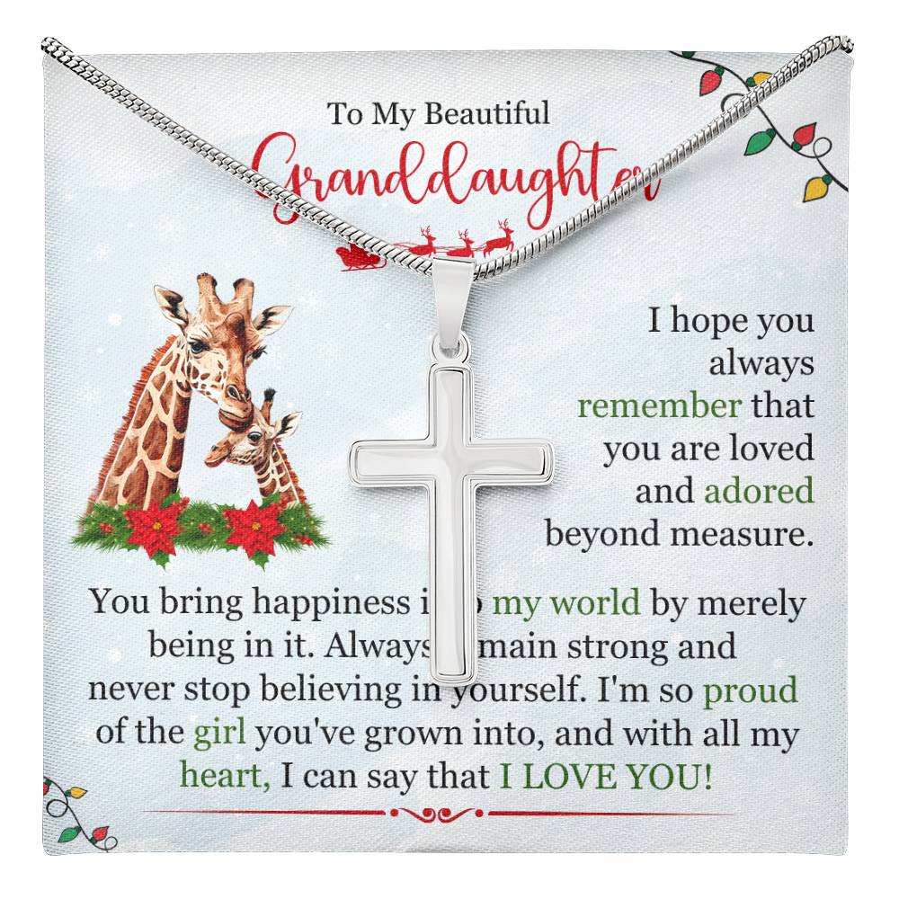 To My Beautiful Granddaughter Artisan Cross Necklace