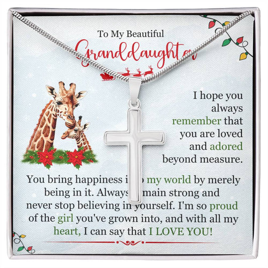 To My Beautiful Granddaughter Artisan Cross Necklace